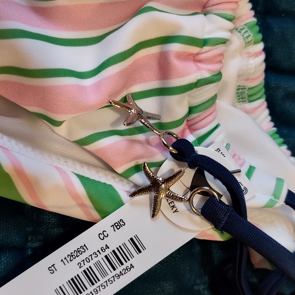 PINK Victoria's Secret Striped Bikini - Pink, Green, White - Picture 6 of 6